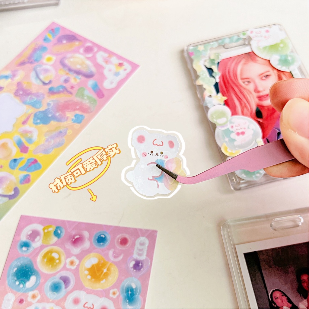 Sticker Họa Tiết Dễ Thương Sáng Bóng Trang Trí Sổ Tay