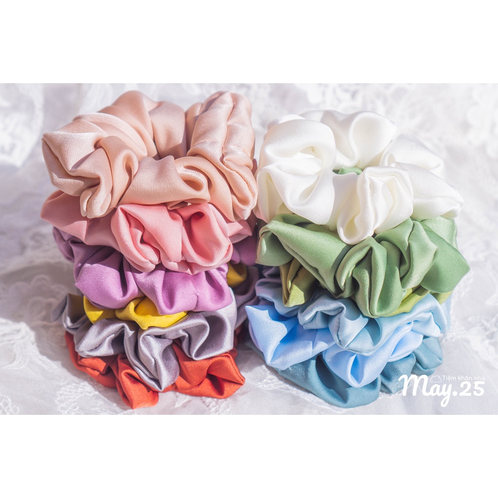 Scrunchies dây buộc tóc hoa nhí handmade