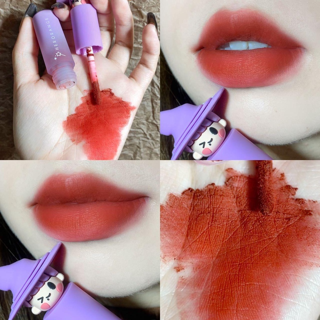 [Hàng mới về] Son tint kem nhung lì kết cấu mịn mượt lâu trôi dễ thương cho nữ