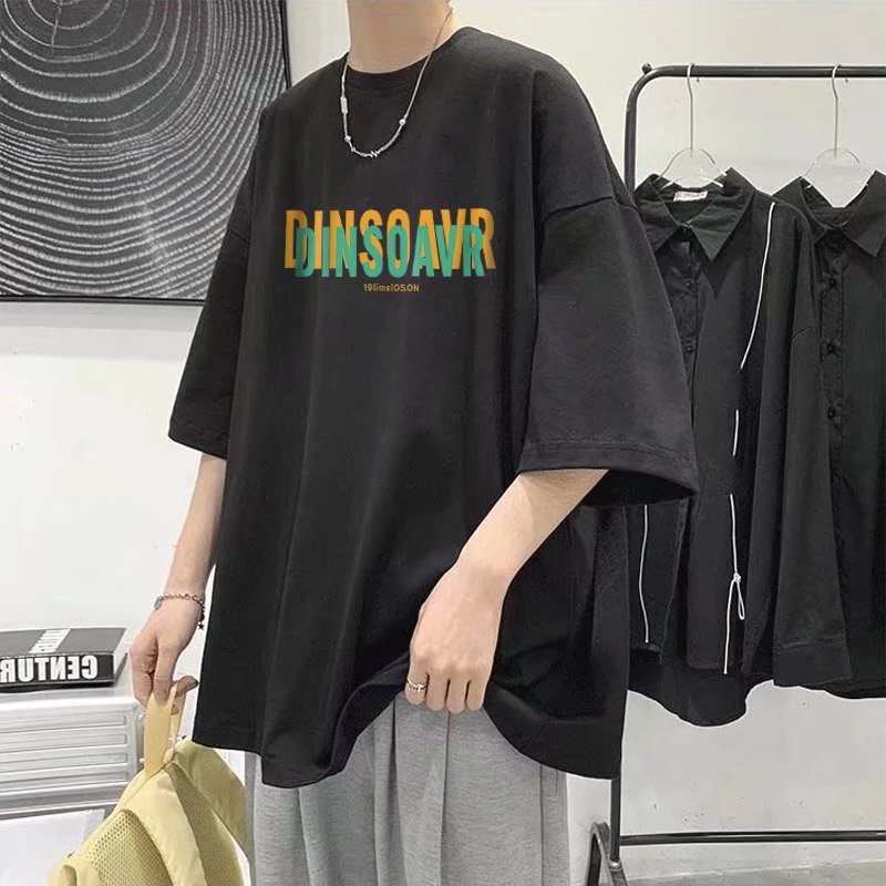 Áo Thun Dáng Rộng Tay Ngắn In Chữ M-8XL Thời Trang Hàn Quốc Cho Nam