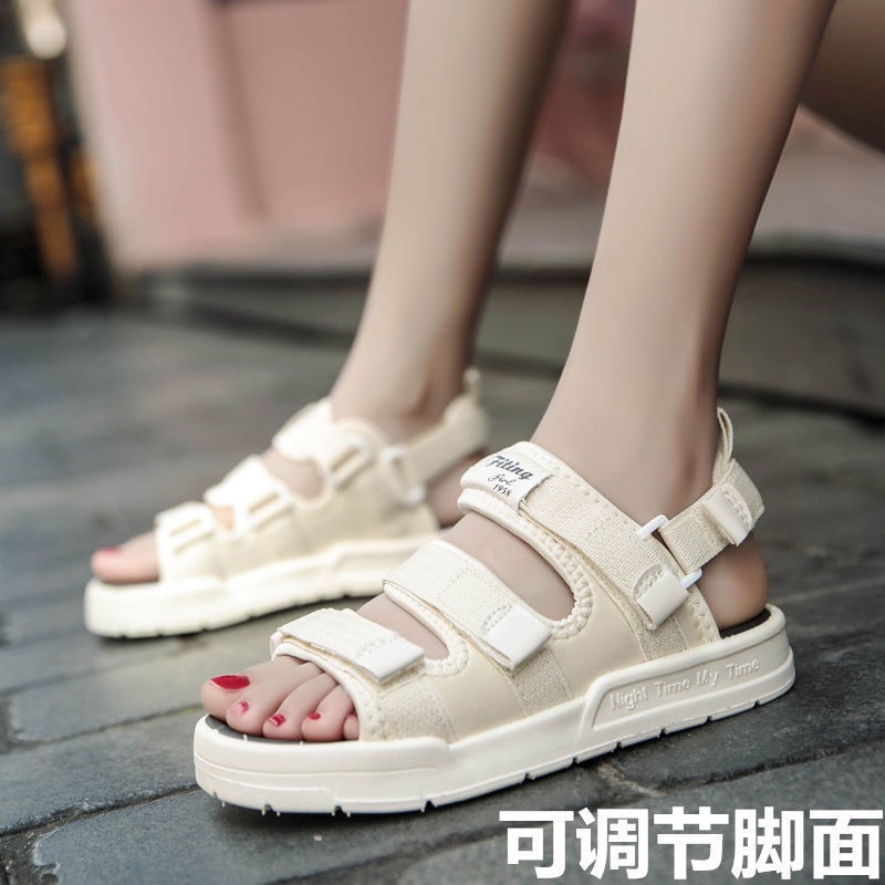 Dép sandal nữ 3 quai khóa dán học sinh unisex mẫu basic siêu bền hàng Quảng Châu cao cấp