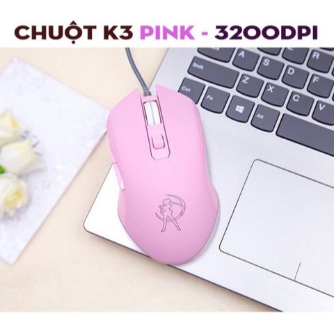 [ Click Chống Ồn ] Chuột Gaming HM09 Pink LED RGB - Siêu Phẩm dành cho nữ game thủ ( BH 12 tháng )