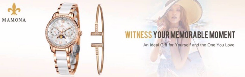Đồng hồ nữ Mamona tặng kèm vòng tay chính hãng