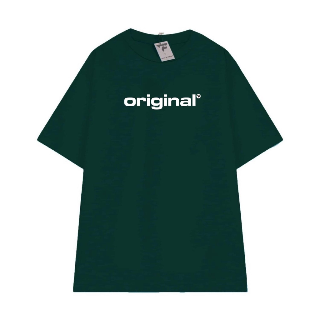 Áo thun unisex basic nam nữ tee form rộng in chữ ORIGINAL vải mềm mát FPLUS FP113