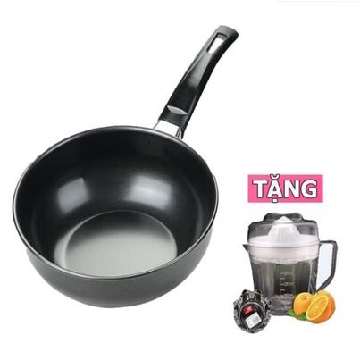 Chảo Chống Dính Sâu Lòng 18cm Dùng Mọi Loại Bếp Siêu Bền [Tặng 1 dụng cụ vắt cam cầm tay]