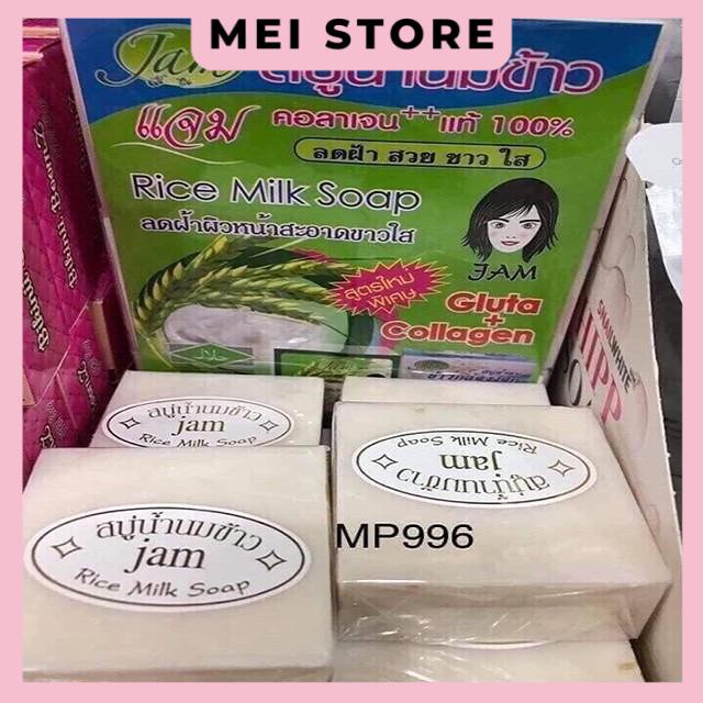 Lốc Xà Bông cám gạo thái lan Jam Rice Milk Soap x1 lốc (12 cục)