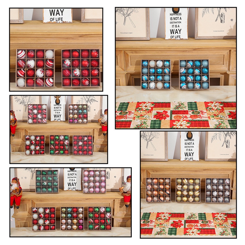 Set 16 Trái Châu Trang Trí Cây Thông Noel