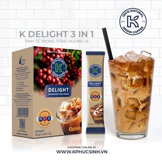 Cà Phê Hoà Tan Delight 3in1 Sữa ( hộp 255g 15 gói x 17g )