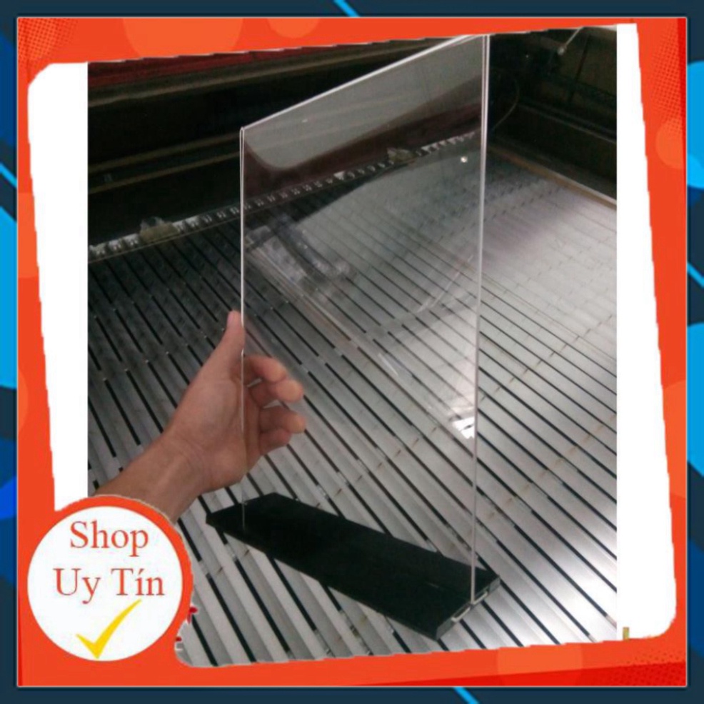 Kệ Menu Mica A4 Để Bàn, Bảng  Menu Đứng Đế lùa 02 mặt, Standee A4