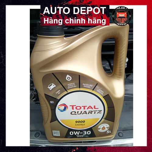 Dầu nhớt tổng hợp cao cấp Total Quartz 9000 0W30 chính hãng bình 5 lít  nhập trực tiếp từ Pháp