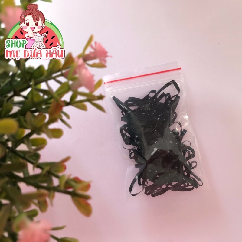 Thun cột tóc đen size trung 100 sợi dày bền