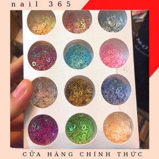 Set 12 ô nhũ trái tim rỗng