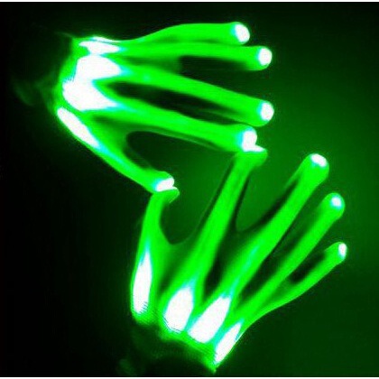 Găng đeo tay và mặt nạ hacker có đèn LED phát sáng lấp lánh độc đáo