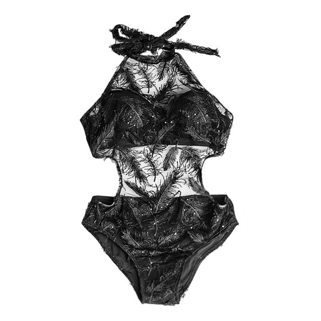 [Sale]Bikini bộ bơi nữ liền thân hoạ tiết lông chim | BigBuy360 - bigbuy360.vn