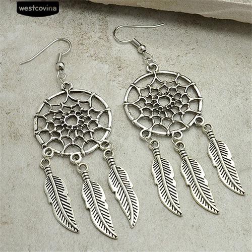 Đôi hoa tai dáng dài hình dreamcatcher xinh xắn