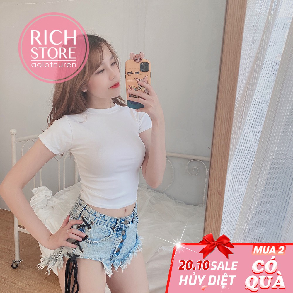 Áo croptop trơn 8 màu vải cotton lên dáng chuẩn LIKANO CRT14