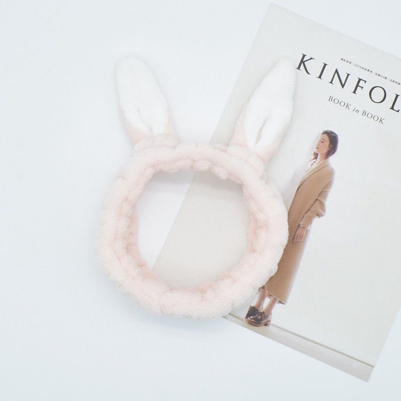 Băng đô rửa mặt / trang điểm phối tai thỏ/mắt lớn/mầm đậu xinh xắn kiểu Hàn Quốc cho nữ