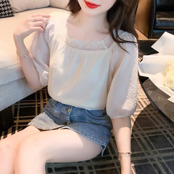 FF9042 Áo chiffon ngắn tay nữ hè hàng nhập