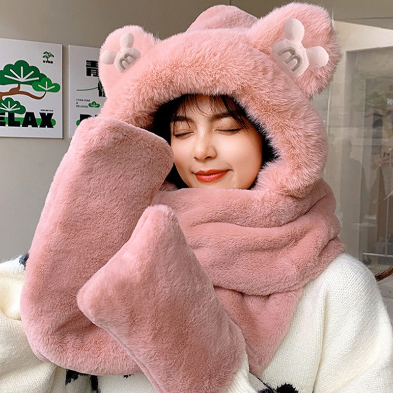 Han Chữ Cái Cho Mũ Khăn Choàng Găng Tay Mũ Hoodie Mùa Đông Cho Halloween Giáng Sinh Mới Ye
