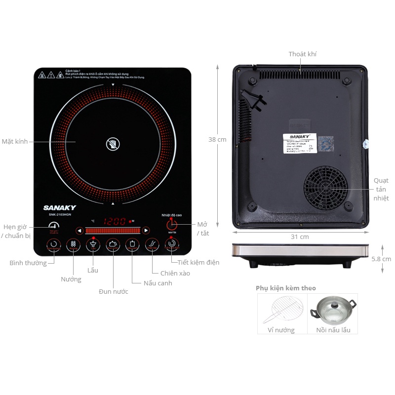 Bếp hồng ngoại Sanaky SNK-2103HG
