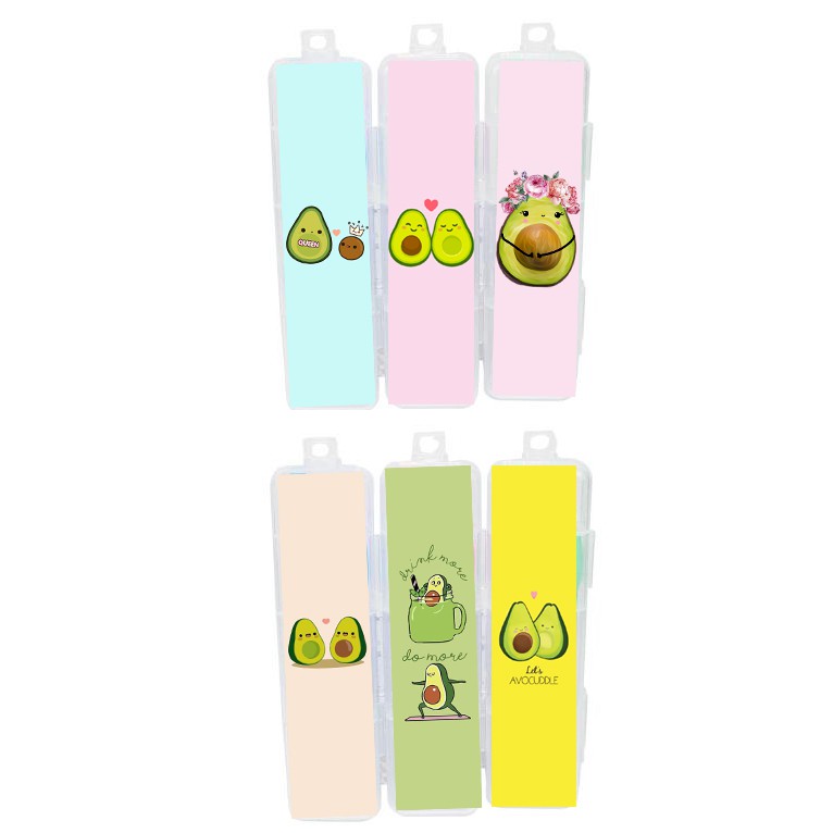 Bộ compa quả bơ CP14 dễ thương kèm ngòi chì bấm compa avocado cute hoạt hình