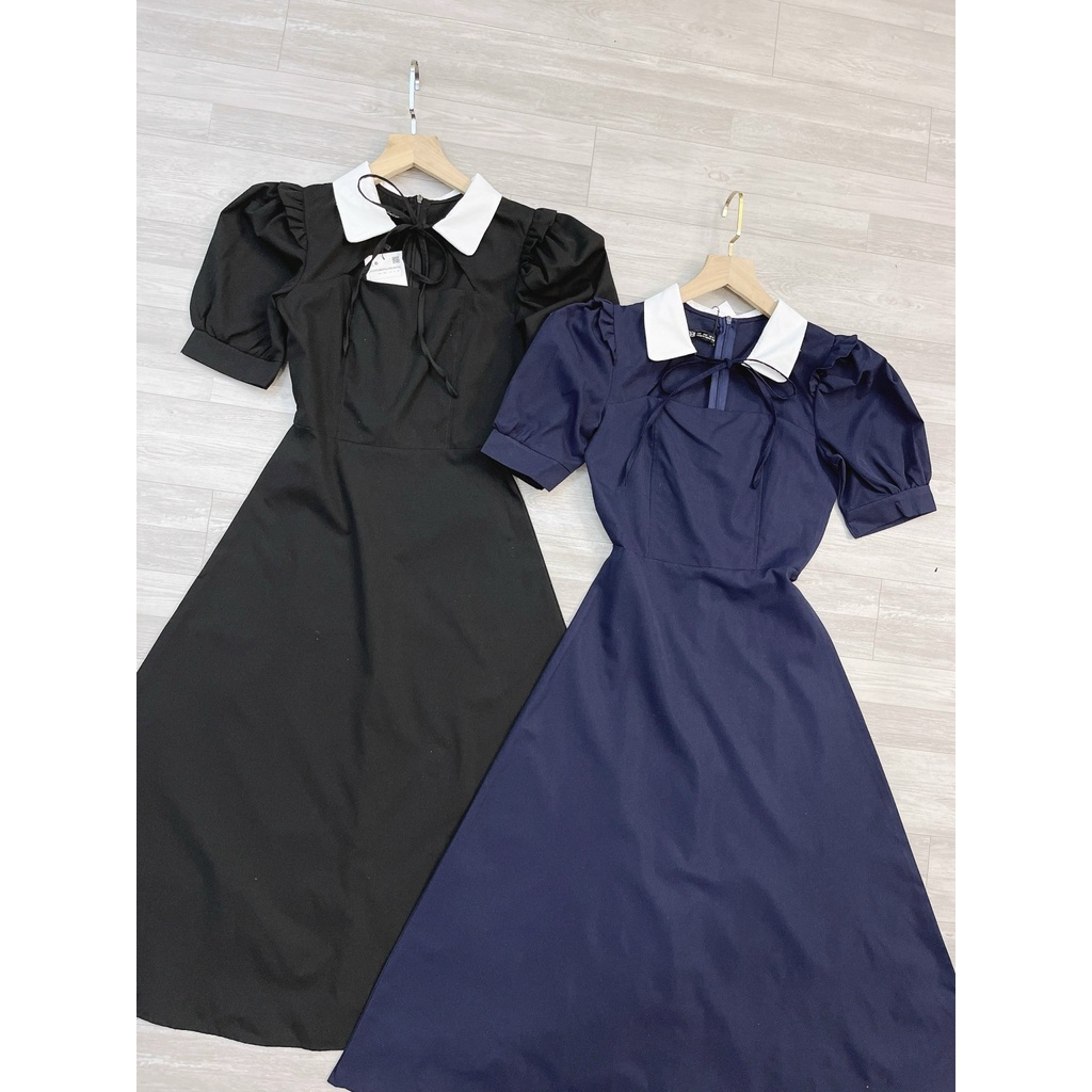 Váy phối cổ cut out bèo vai,vintage đẹp dã man luôn nha chị em-Minxy shop