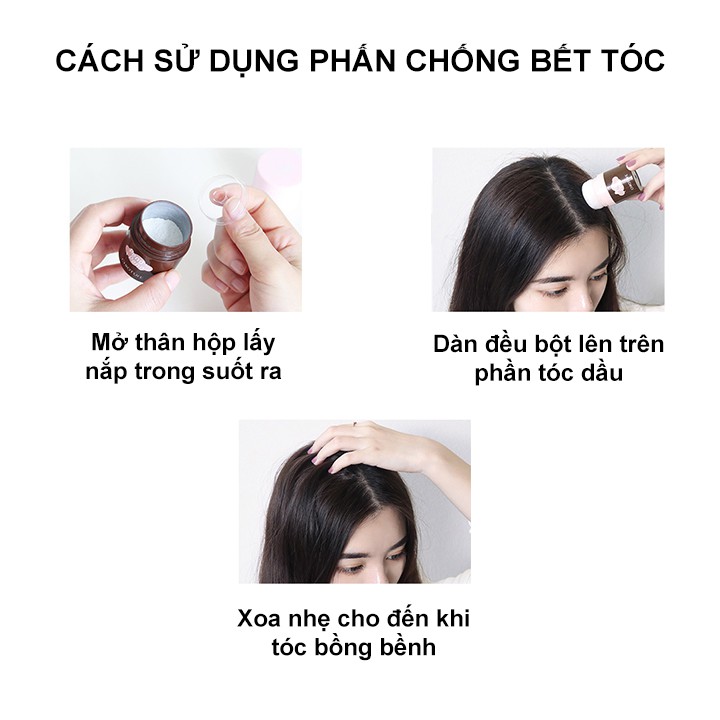 Phấn làm phồng tóc Chioture PengPeng Hair powder chống bết tóc và loại bỏ dầu thừa trên da đầu 6g