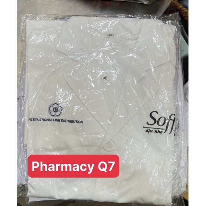 (Áo Đẹp) Áo Blouse NAM - nữ  DƯỢC SĨ SINH VIÊN có Logo của công ty Dược, ngắn tay, dài ngang mông đủ Size