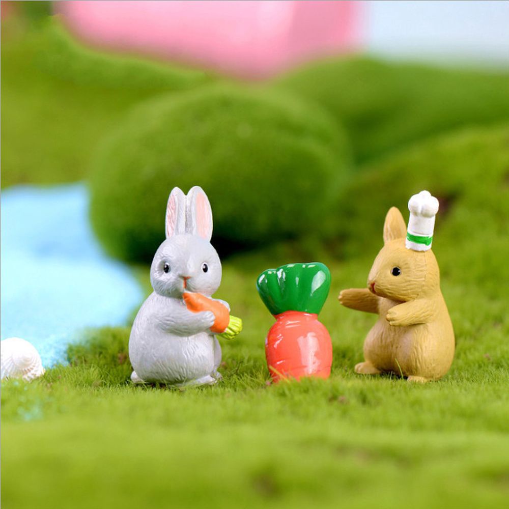 Set 12 Đồ trang trí thỏ hoạt hình mini trang trí tiểu cảnh DIY