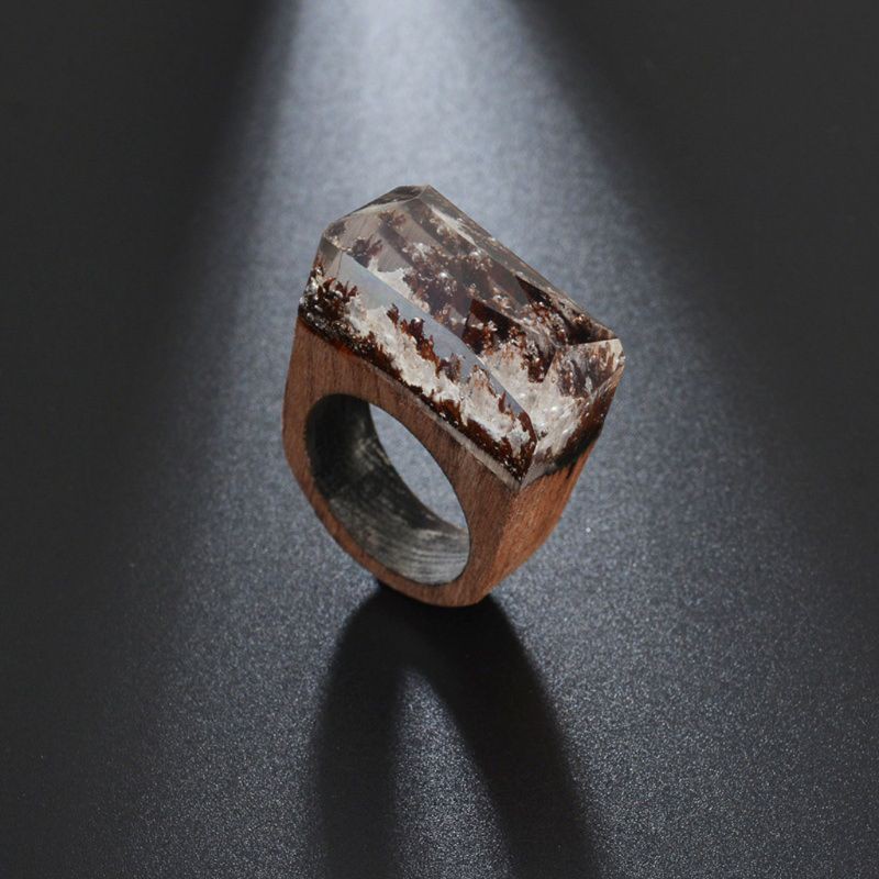 Nhẫn đeo tay nhựa trong suốt họa tiết phong cảnh thời trang