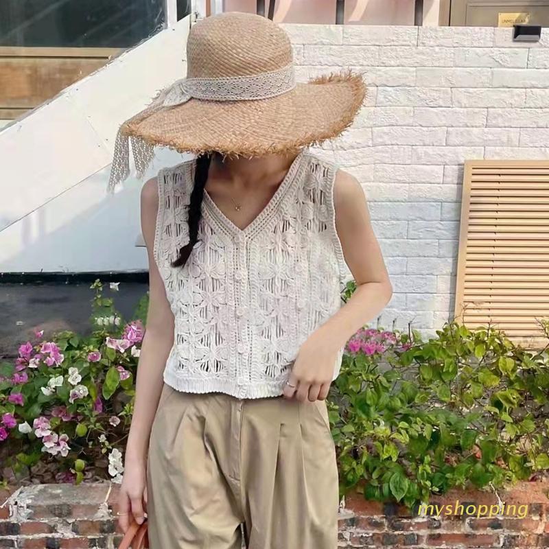 Áo Croptop Dệt Kim Không Tay Phối Ren Phong Cách Thời Trang Dành Cho Nữ