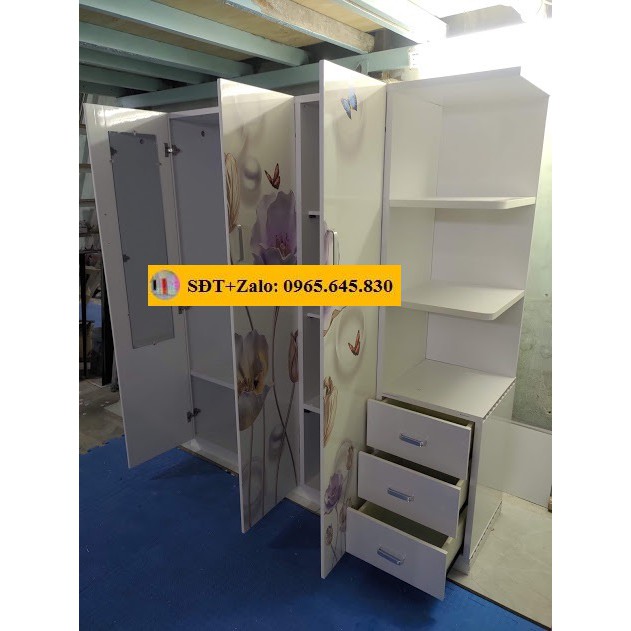 Tủ Nhựa Đài Loan 3 Cánh 1 Kệ In 3D N015 | BigBuy360 - bigbuy360.vn