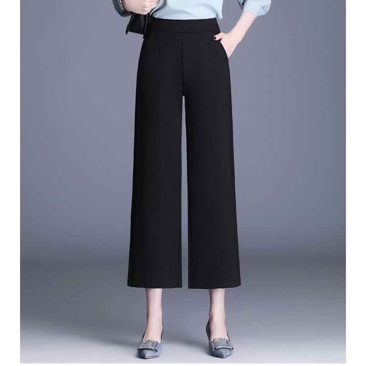 Dây Kéo Sườn, Quần Ống Rộng Nữ Lưng Cao, Có Siêu Bigsize 88KG, Vải Tuyết Mưa Dày đẹp