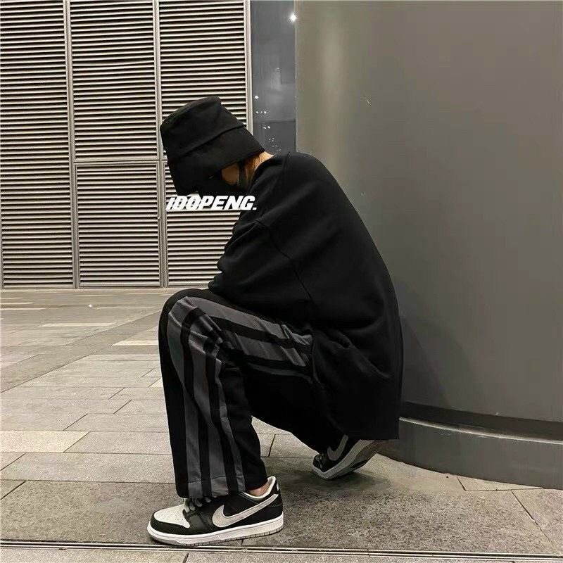 Quần ống rộng dáng suông 3 line unisex nam nữ, quần thể thao thun co dãn