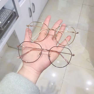 Kính gọng kim loại mắt vát vintage hàn quốc 2020