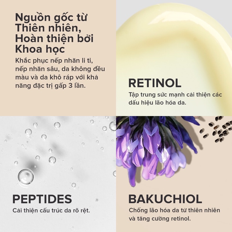 Tinh chất Retinol thực vật dành cho bà bầu Bakuchiol Herbivore Botanicals Smoothing Serum
