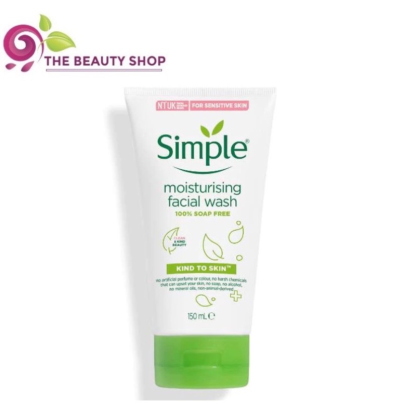 Sữa rửa mặt Simple Kind to Skin Moisturising Facial Wash  cho da khô -thường