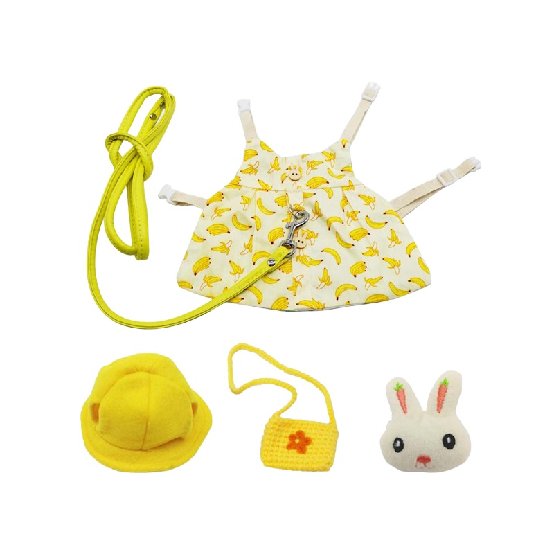 Áo mặc kèm dây dắt thú cưng đi dạo thoải mái tiện dụng cho thỏ/ chuột hamster