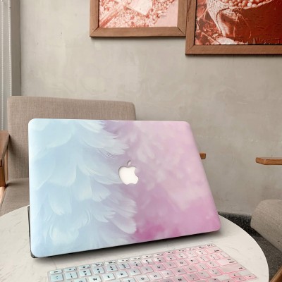 Ốp Macbook hình Lông Vũ Xanh Hồng ( tặng phủ phím ngẫu nhiên + nút chống bụi )