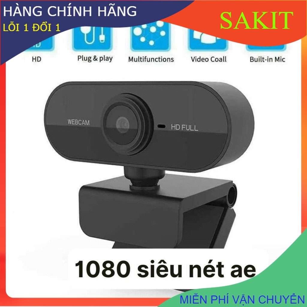 Webcam (camera) cho máy  tính( PC) có độ phân giải Full HD  hình ảnh sắc nét 1080p (Có mic)