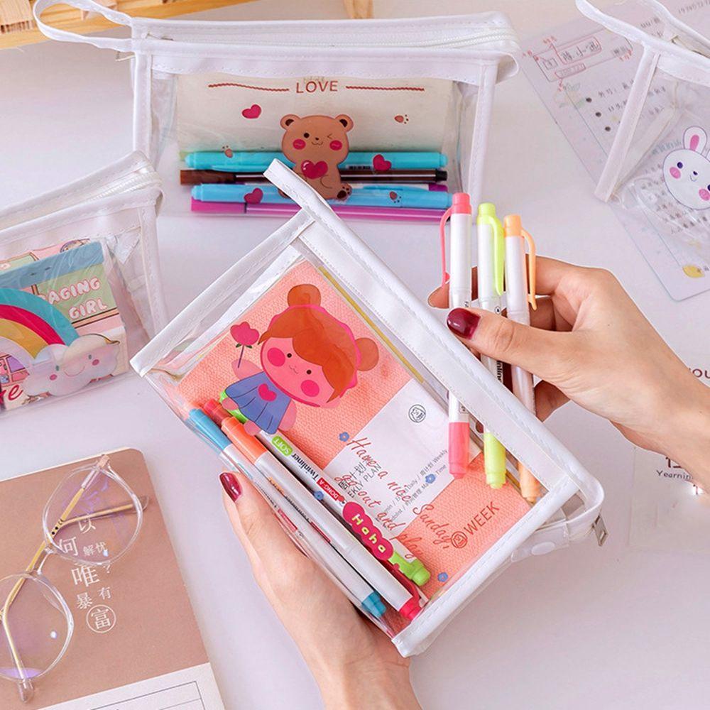 MUVAKO Túi Đựng Đồ Trang Điểm Bằng PVC Trong Suốt In Hoạt Hình  Ốp