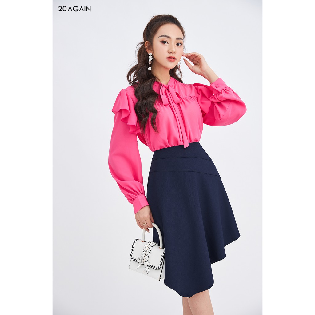 Áo sơ mi bèo vai cổ nơ ASA0901 20Again | BigBuy360 - bigbuy360.vn