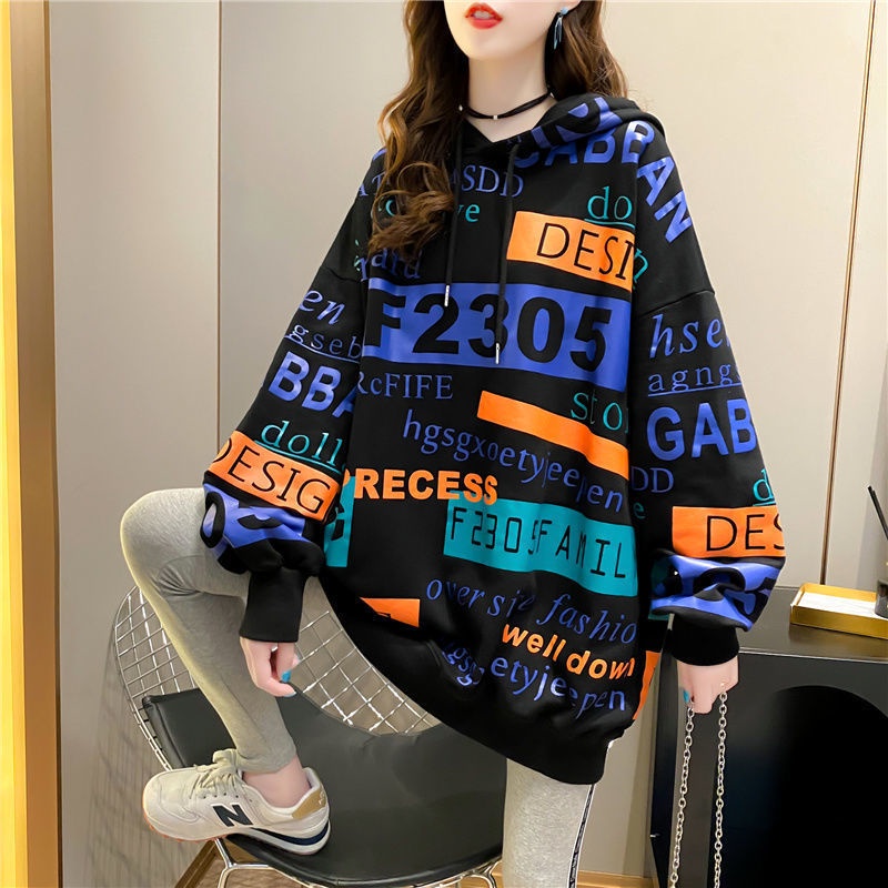 Áo hoodie nữ dáng rộng thiết kế mới phong cách Hàn Quốc 2021