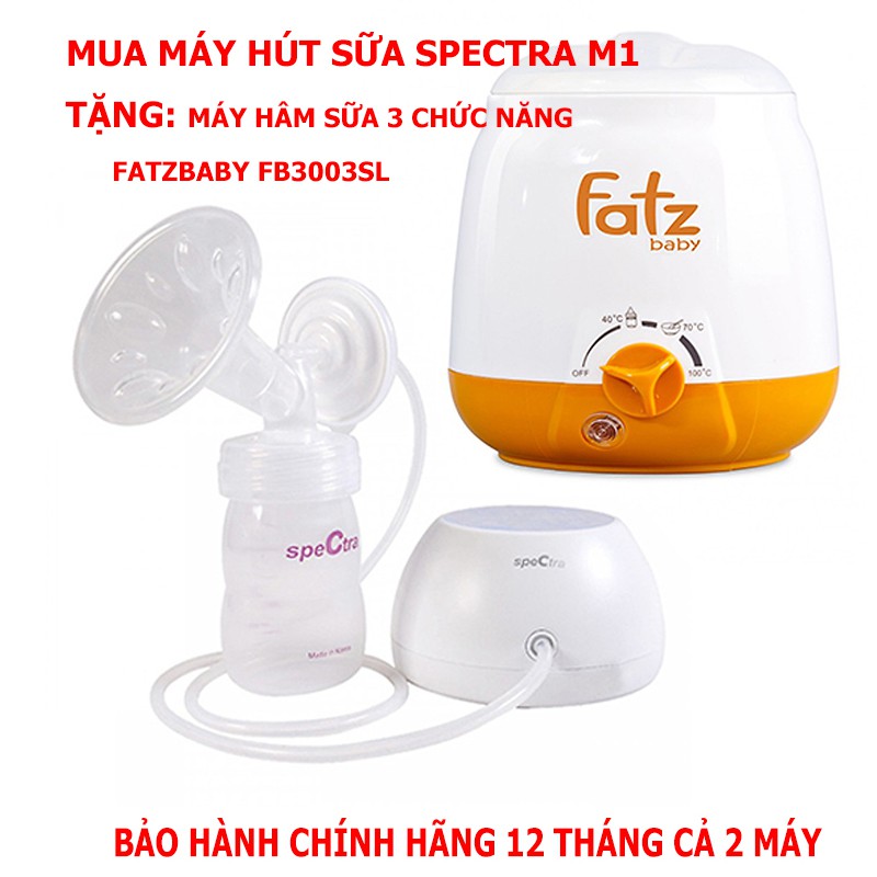 [Hot] Mua Máy Hút Sữa Spectra M1 + Máy hâm sữa 3 chức năng FatzBaby FB3003SL