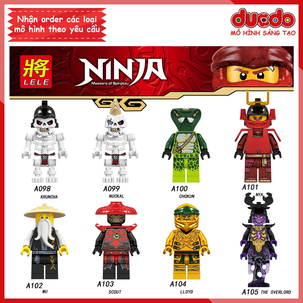 Minifigures các nhân vật Ninjago - Đồ chơi Lắp ghép Xếp hình Mini Mô hình Ninja LeLe A098-A105