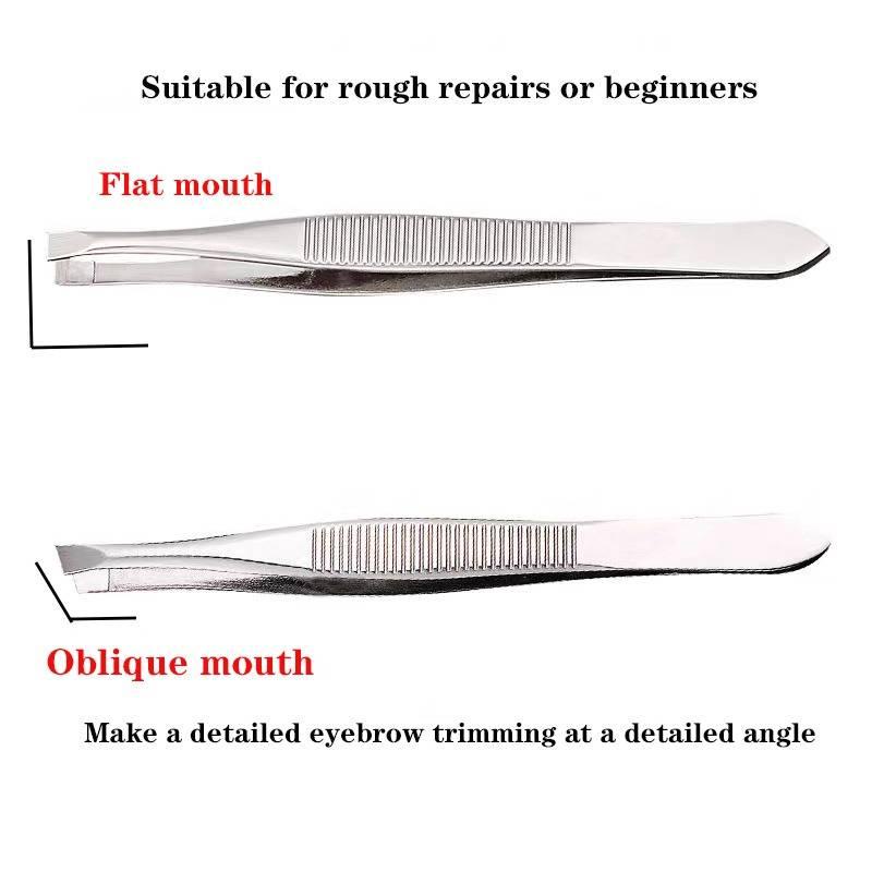 Nhíp tỉa lông mày đầu phẳng bằng thép không gỉ