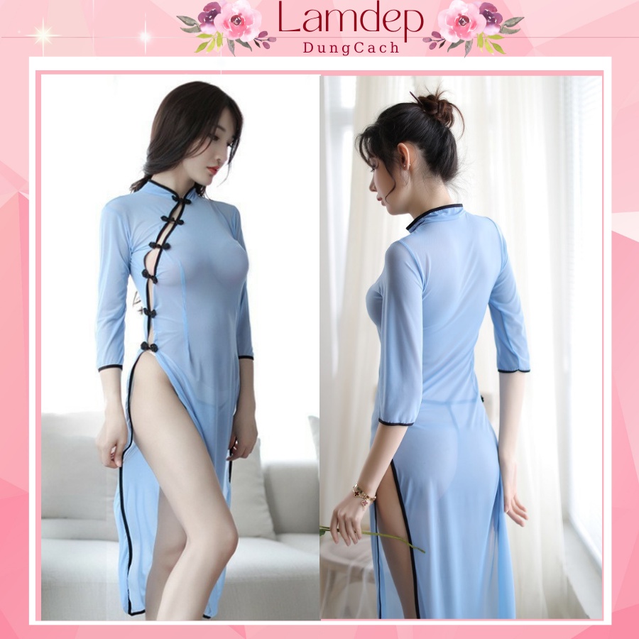 Đồ ngủ Cosplay Sườn Xám Sexy Gợi Cảm Cách Tân Dáng Dài Kèm Chip