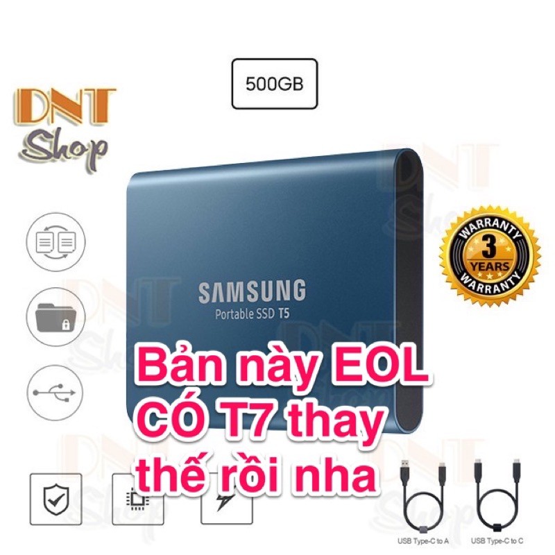 Ổ cứng di động SSD External Samsung T5 500GB - USB 3.1 Gen 2 (MU-PA500B) | BigBuy360 - bigbuy360.vn