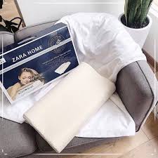 Gối ngủ chống mỏi cổ cho người lớn bằng cao su tự nhiên mềm mại Zara, màu trắng phù hợp cho mọi người