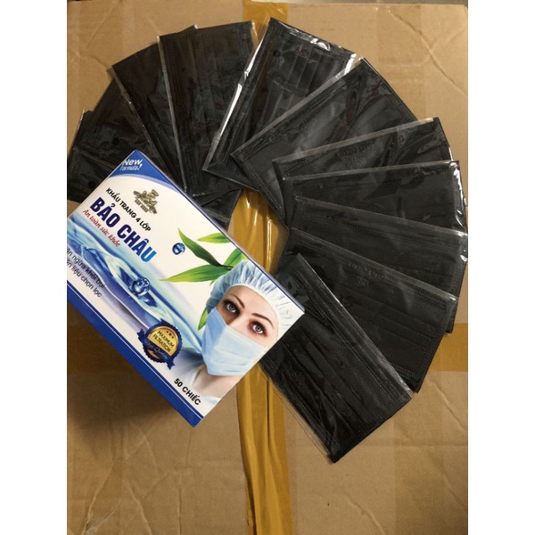Hộp 50 túi khẩu trang  Bảo Châu 4 lớp, hàng xịn sò 1 cái/1 túi